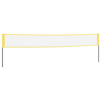 vidaXL Badmintonnet 600x155 cm PE-stof geel en zwart