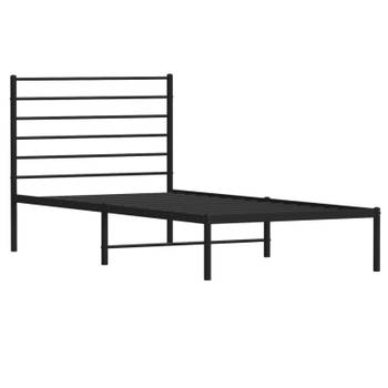 vidaXL Bedframe met hoofdbord metaal zwart 80x200 cm