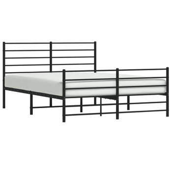 vidaXL Bedframe met hoofd- en voeteneinde metaal zwart 120x190 cm