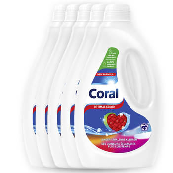 Coral - Vloeibaar Wasmiddel - Optimal Color - Voordeelverpakking 5 X 40 wasbeurten