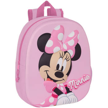 Disney Minnie Mouse Rugzak, 3D Pink - 33 x 27 x 10 cm - Polyester