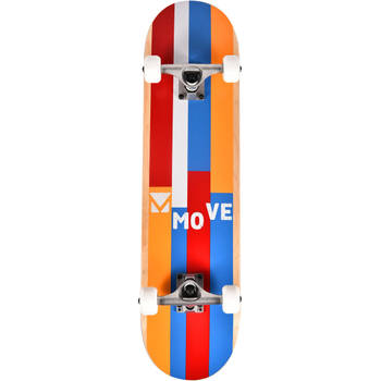 Move Stripes skateboard 79 x 19,7 cm geel/blauw/rood