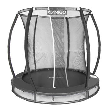 AMIGO inground trampoline Deluxe met veiligheidsnet 244 cm zwart