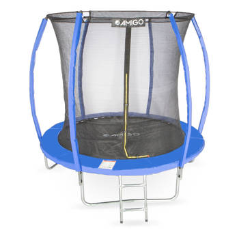 AMIGO trampoline Basic met veiligheidsnet en ladder 244 cm blauw