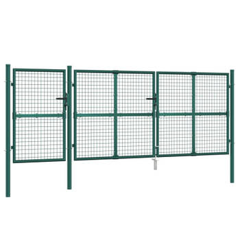 vidaXL Tuinpoort 400x175 cm gaas en gegalvaniseerd staal groen