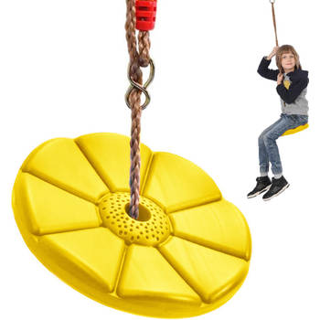 Schotelschommel voor kinderen max 75 kg belasting geel touwlengte 110 t/m 190cm