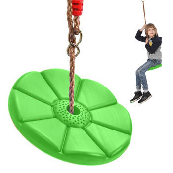 Schotelschommel voor kinderen max 75 kg belasting groen touwlengte 110 t/m 190cm