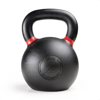 ZEUZ® Kettlebell 32 KG – Fitness, Crossfit Sport Set – Gewichten - Conditie & Krachttraining – Gietijzer – Rood