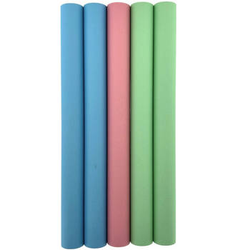Inpakpapier Cadeaupapier - 5 Rollen - Blauw, Groen, Roze - 4 meter x 35 cm