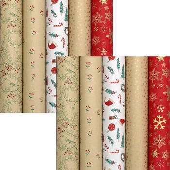 WINTER GARDEN cadeaupapier - kerstpapier inpakpapier - 2 meter x 70 cm - 10 rollen