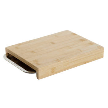 Snijplank DKD Home Decor Natuurlijk Bamboe Roestvrij staal 28 x 21,5 x 4,2 cm