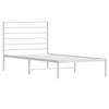 vidaXL Bedframe met hoofdbord metaal wit 100x190 cm