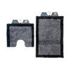 Wicotex-Badmat set met Toiletmat-WC mat-met uitsparing grijs met zwarte rand-Antislip onderkant