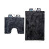 Wicotex-Badmat set met Toiletmat-WC mat-met uitsparing grijs uni-Antislip onderkant