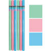 Inpakpapier Cadeaupapier - 6 Rollen - Pastel Blauw, Groen, Roze - 2 meter x 70 cm