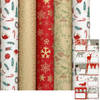 WINTER GARDEN - kerstpapier assortiment cadeaupapier inpakpapier - 2 meter x 70 cm - 5 rollen - inclusief labels