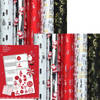 CHAMONIX - Metallic kerstpapier assortiment cadeaupapier inpakpapier - 150 x 70 cm - 10 rollen - inclusief labels