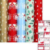 COSY COTTAGE - kerstpapier assortiment cadeaupapier inpakpapier - 2 meter x 70 cm - 5 rollen - inclusief labels