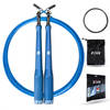 ZEUZ® Professioneel Crossfit & Fitness Springtouw – Verstelbaar – Speed Rope – Volwassenen – SR-2 - Blauw