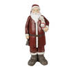 Clayre & Eef Beeld Kerstman 18x14x46 cm Rood Polyresin Kerstdecoratie Rood Kerstdecoratie