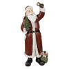 Clayre & Eef Beeld Kerstman 22x15x51 cm Rood Polyresin Kerstdecoratie Rood Kerstdecoratie