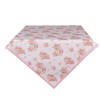 Clayre & Eef Tafelkleed 100x100 cm Roze Katoen Vierkant Rozen Roze