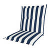 Kopu® Mila Navy - Comfortabel Tuinkussen met Lage Rug - Blauw/Wit