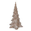 Clayre & Eef Kerstdecoratie met LED-verlichting Kerstboom 42 cm Bruin Beige Polyresin Kerstdecoratie Beeld Bruin