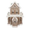 Clayre & Eef Decoratie Huis 28x21x37 cm Bruin Beige Polyresin Kerstdecoratie Bruin Kerstdecoratie