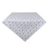 Clayre & Eef Tafelkleed 100x100 cm Wit Blauw Katoen Vierkant Roosjes Blauw
