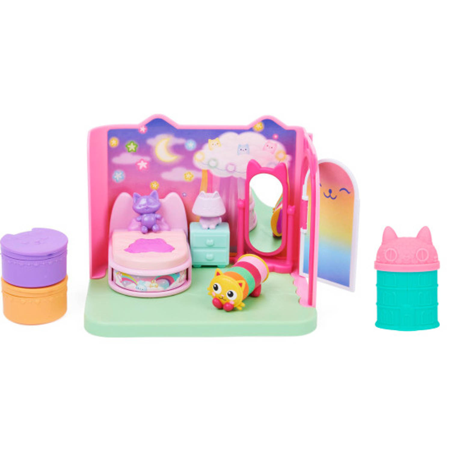 Gabby&apos;s Dollhouse - Pillow Cat&apos;s Bedroom + Surprise Figuur - Speelset en Minipop - Voordeelpakket