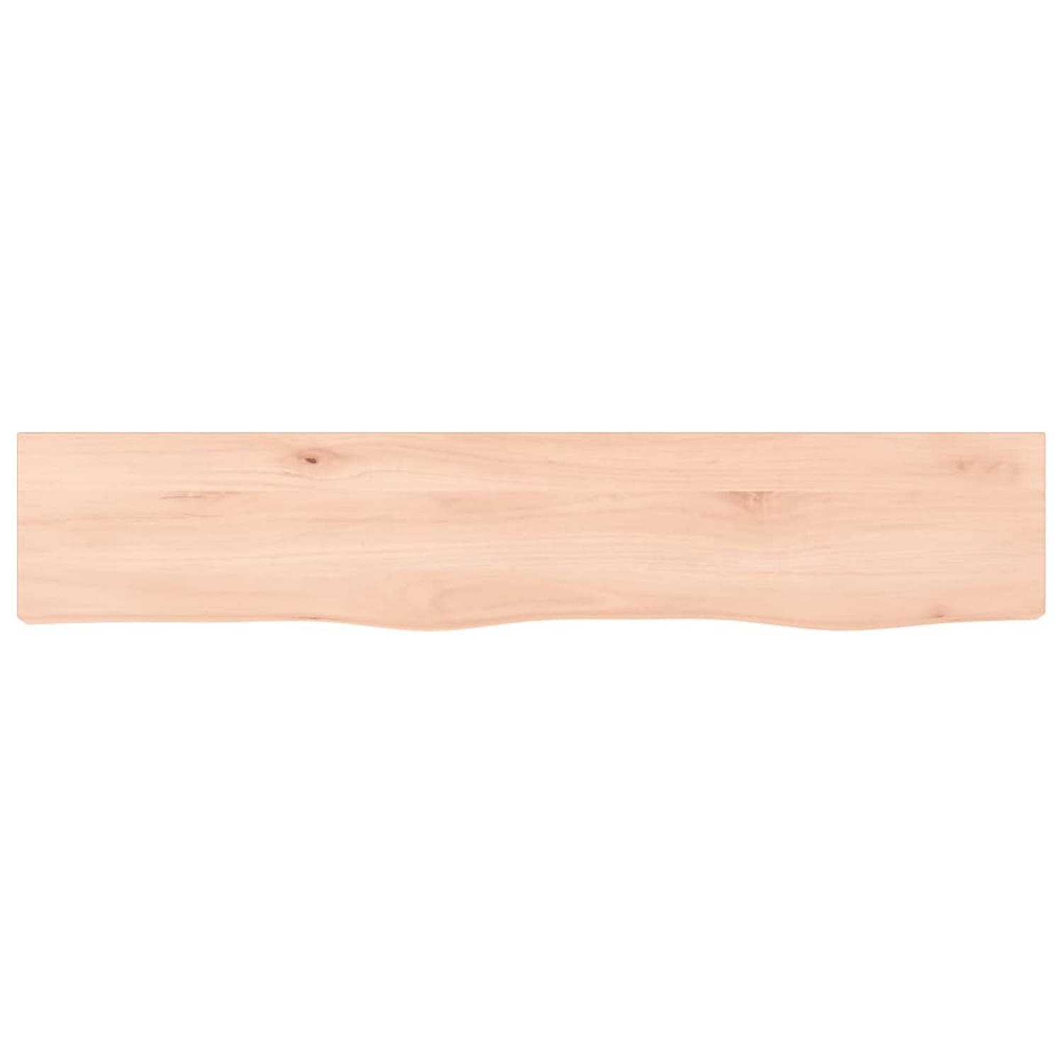 The Living Store Wandplank Eikenhout Rustiek - 100 x 20 x 4 cm - Natuurlijke Rand