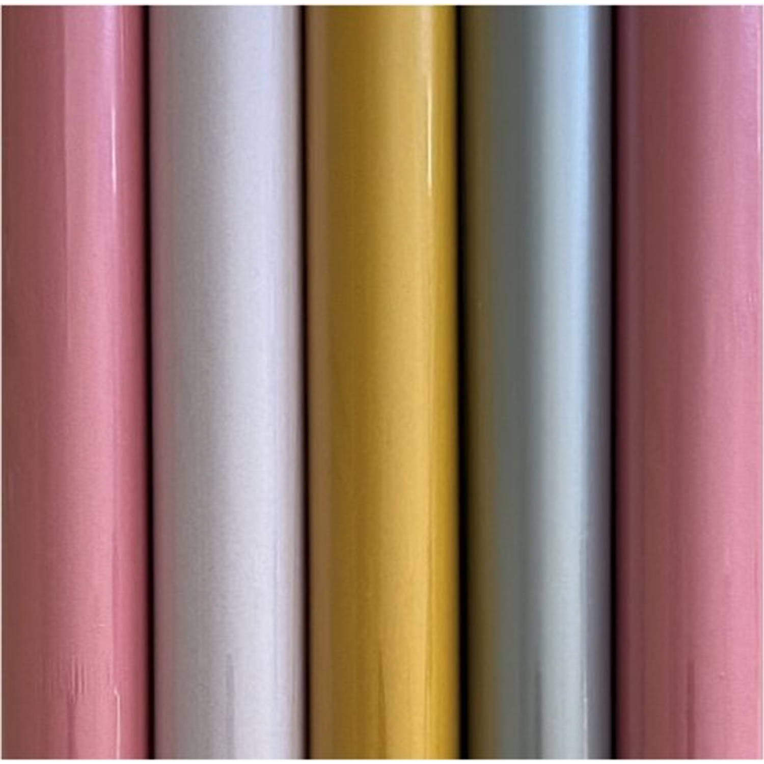 Assortiment Kaftpapier - Uni Kleuren - 5 rollen 3 mtr x 46,5 cm
