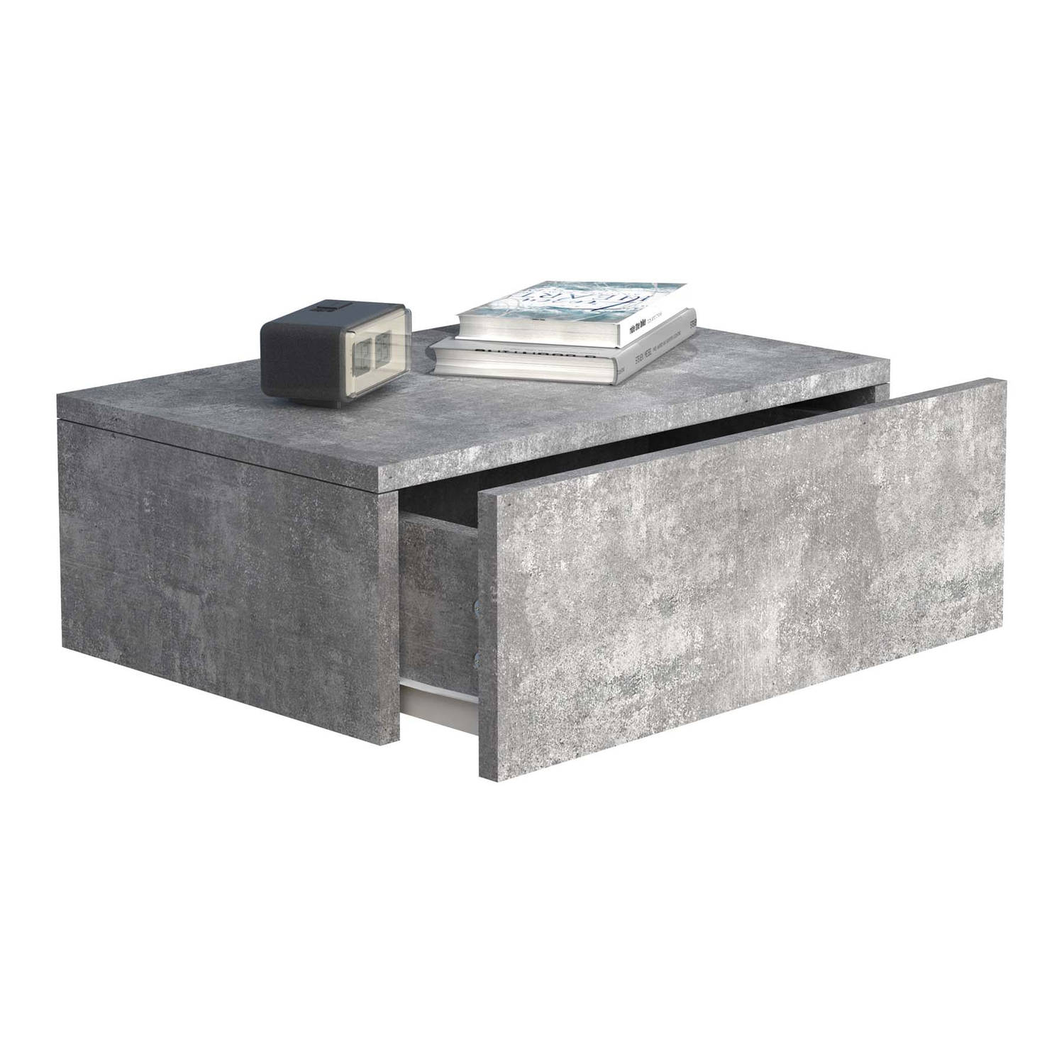 UsalM45 nachtkastje wandmontage 1 lade beton decor.