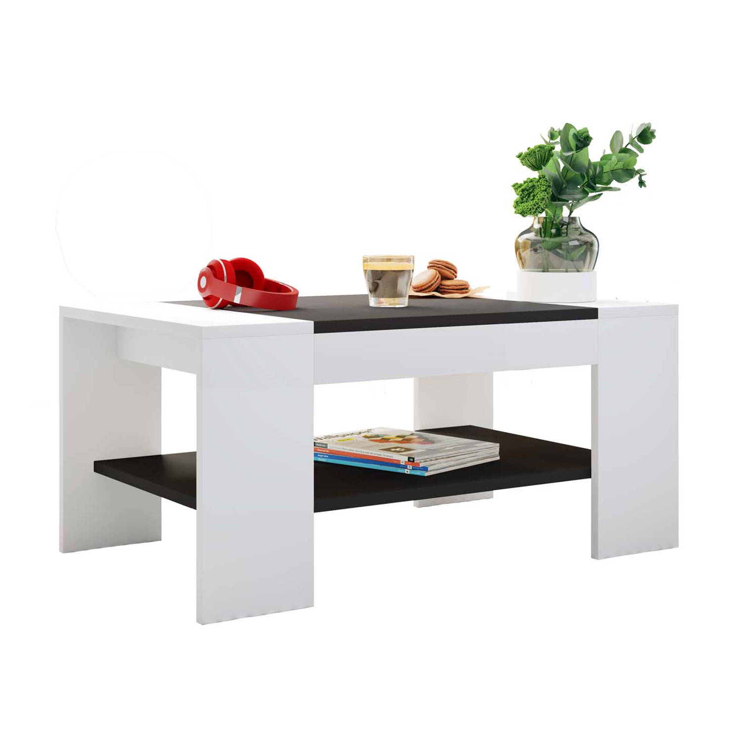 VCM Houten Bijzettafel Salontafel Sofa-tafel Woonkamertafel Bonza Houten Bijzettafel Salontafel Sofa-tafel Woonkamertafel Bonza