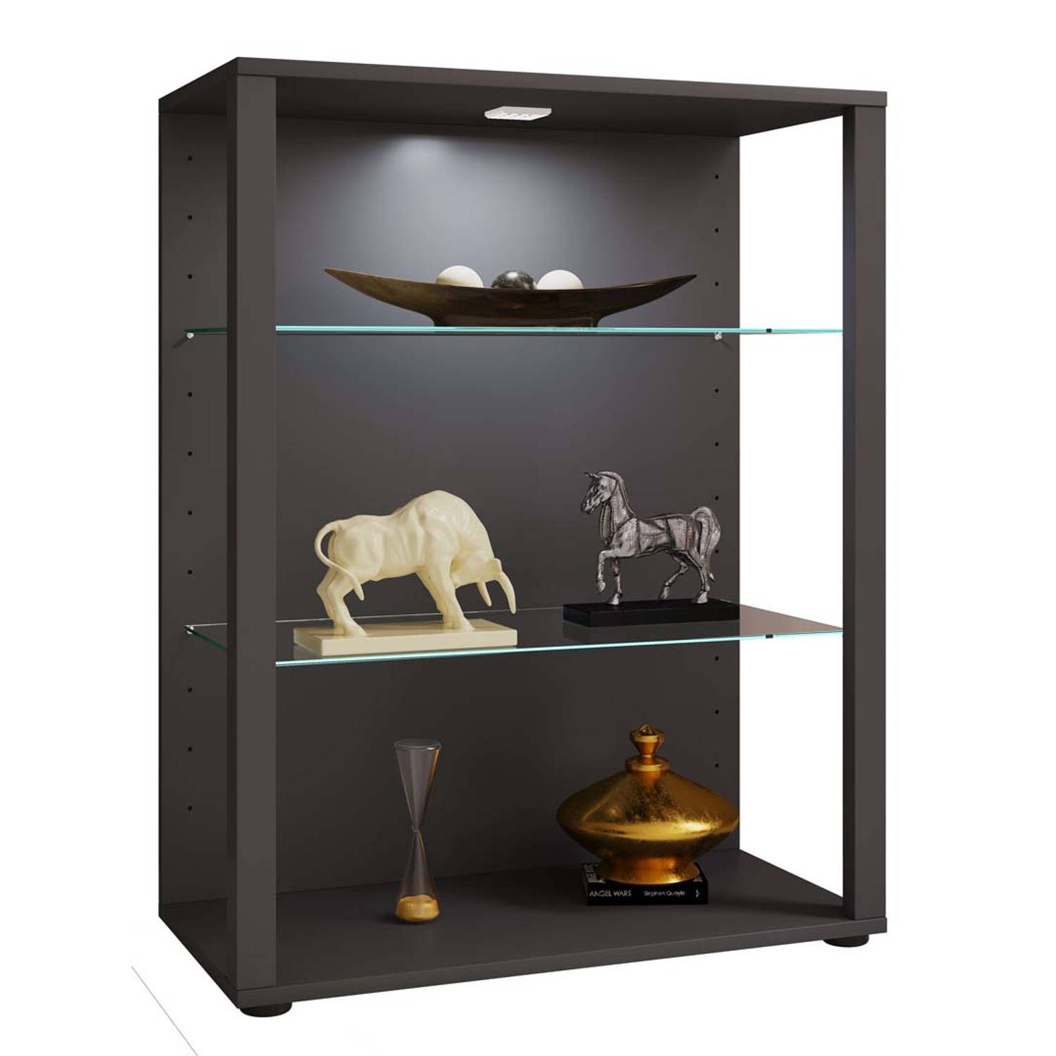 VCM Houten glazen vitrinekast verzamelen Showcase glazen vitrine staande Showcase Glasol L Houten glazen vitrinekast verzamelen Showcase glazen vitrine staande Showcase Glasol L