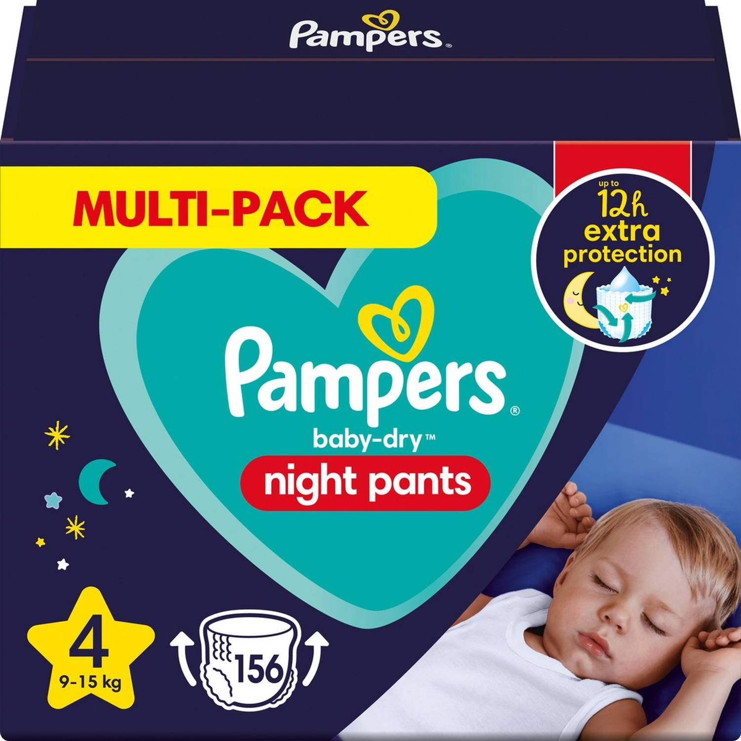 Pampers Baby Dry Night Pants Luierbroekjes Maat 4 (9kg-15kg) 156 stuks