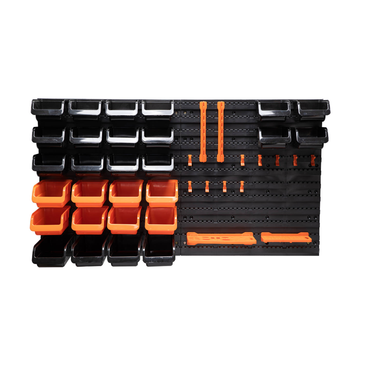 BLACK+DECKER Gereedschapsbord met Opbergbakjes en Hangers - 98 x 23 x 43 CM - 43 Onderdelen - Gereedschapswand