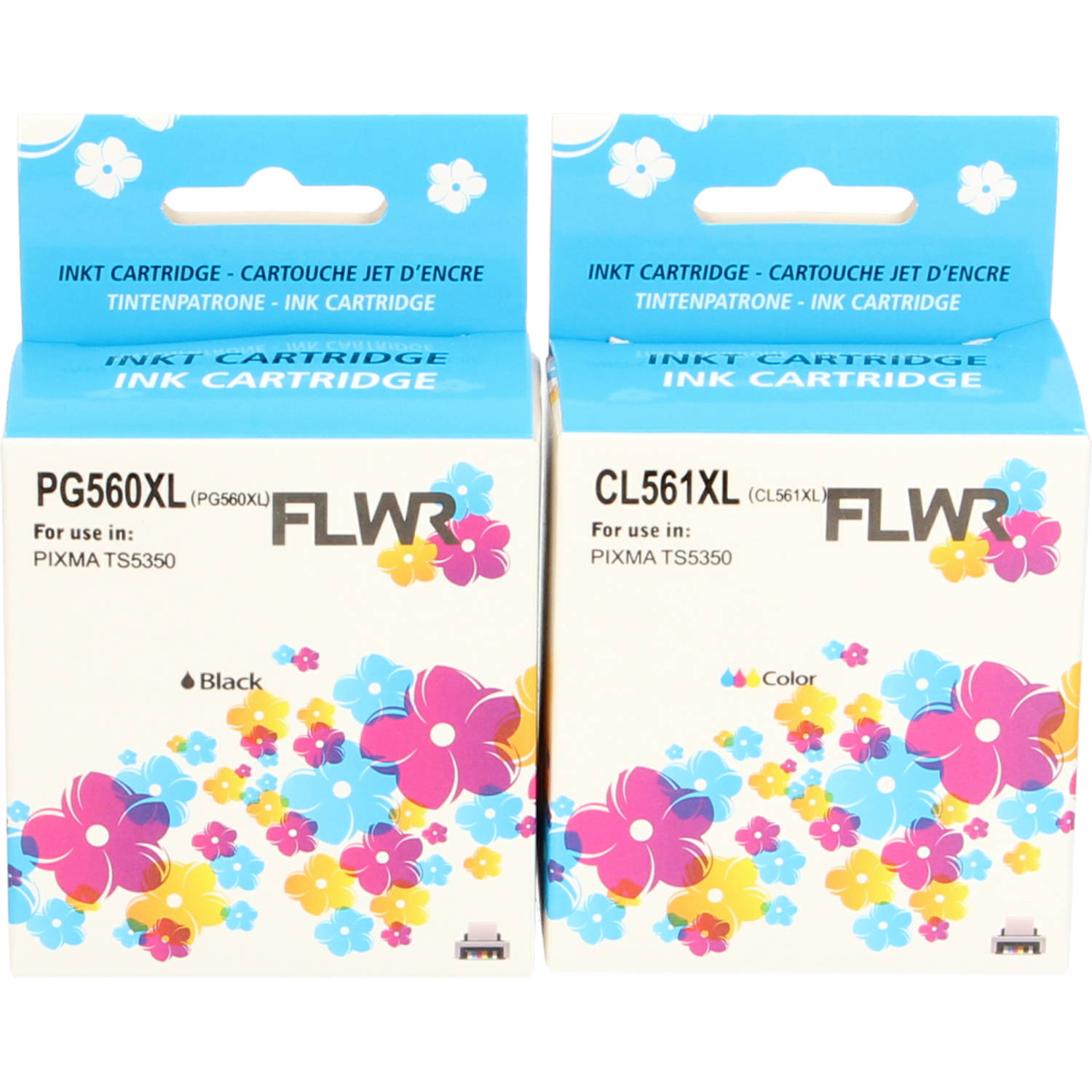 FLWR - Inktcartridges / PG-560XL & CL-561XL / Multipack Zwart en Kleur - Geschikt voor Canon