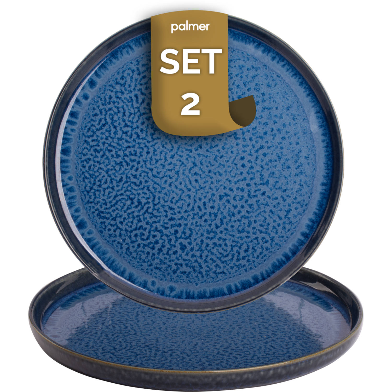 Palmer Bord Jory 28 cm Blauw Stoneware 2 stuk(s)