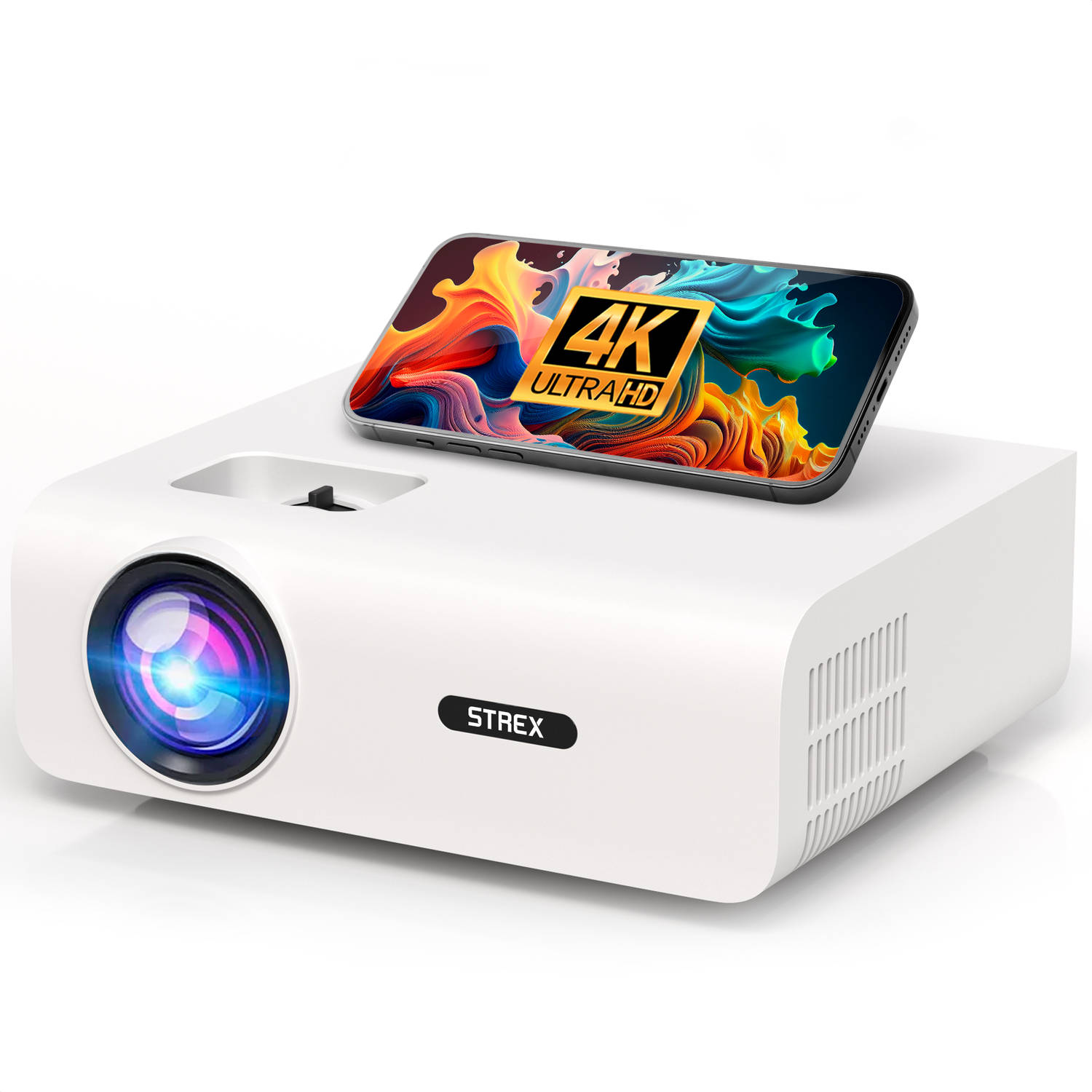 Strex Beamer 1080P Full HD 9800 Lumen Draadloos Streamen WiFi Bluetooth Mini Beamer Projector