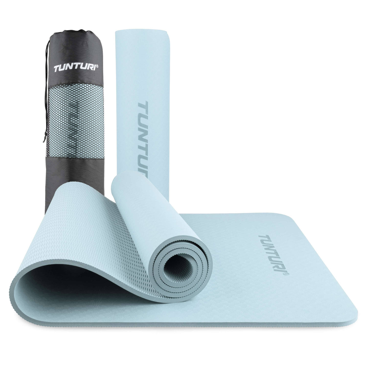 Tunturi Yogamat 8mm Yogamat Extra dikke sportmat 180x60x0,8 cm Incl Draagtas Anti Slip en Eco Licht 