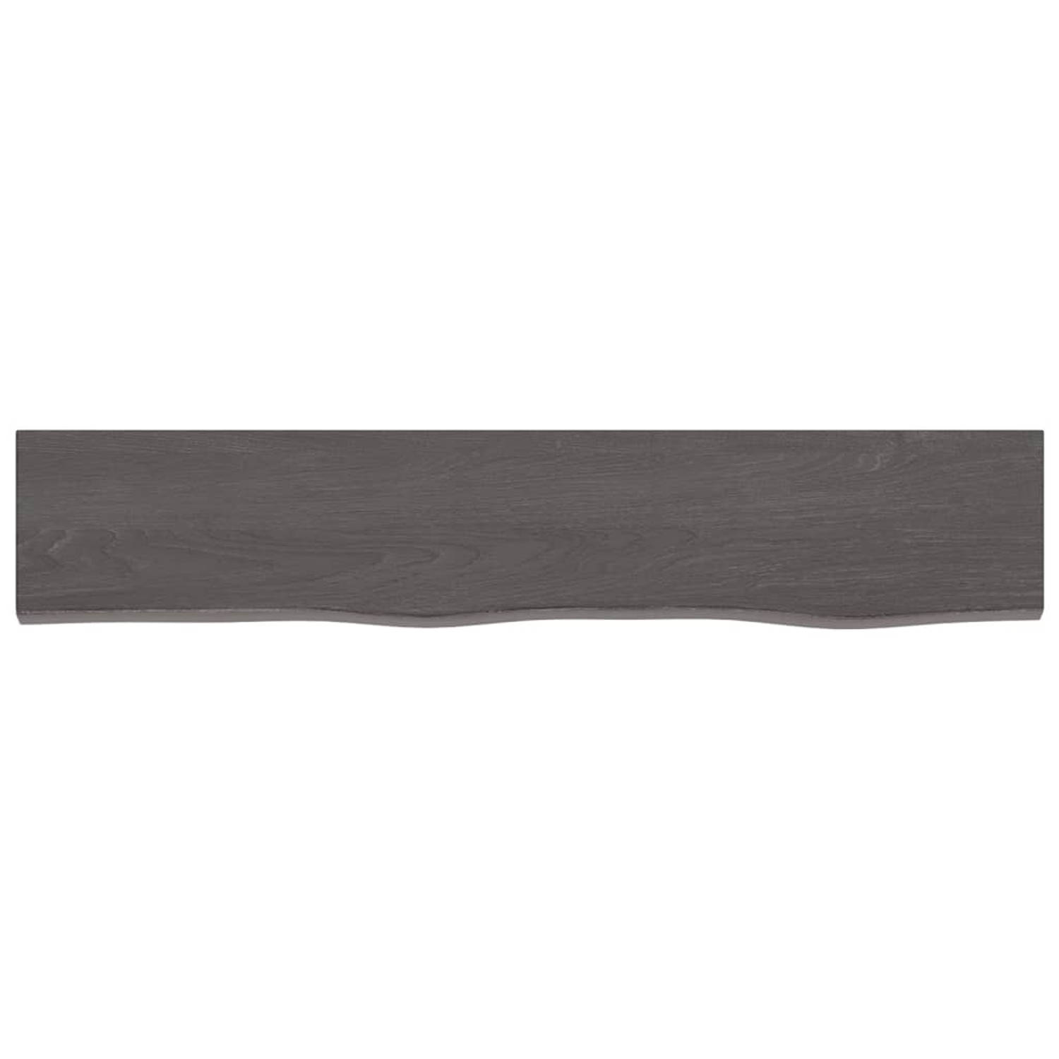 The Living Store Wandschap 100x20x4 cm behandeld massief eikenhout donkergrijs - Wandsteun