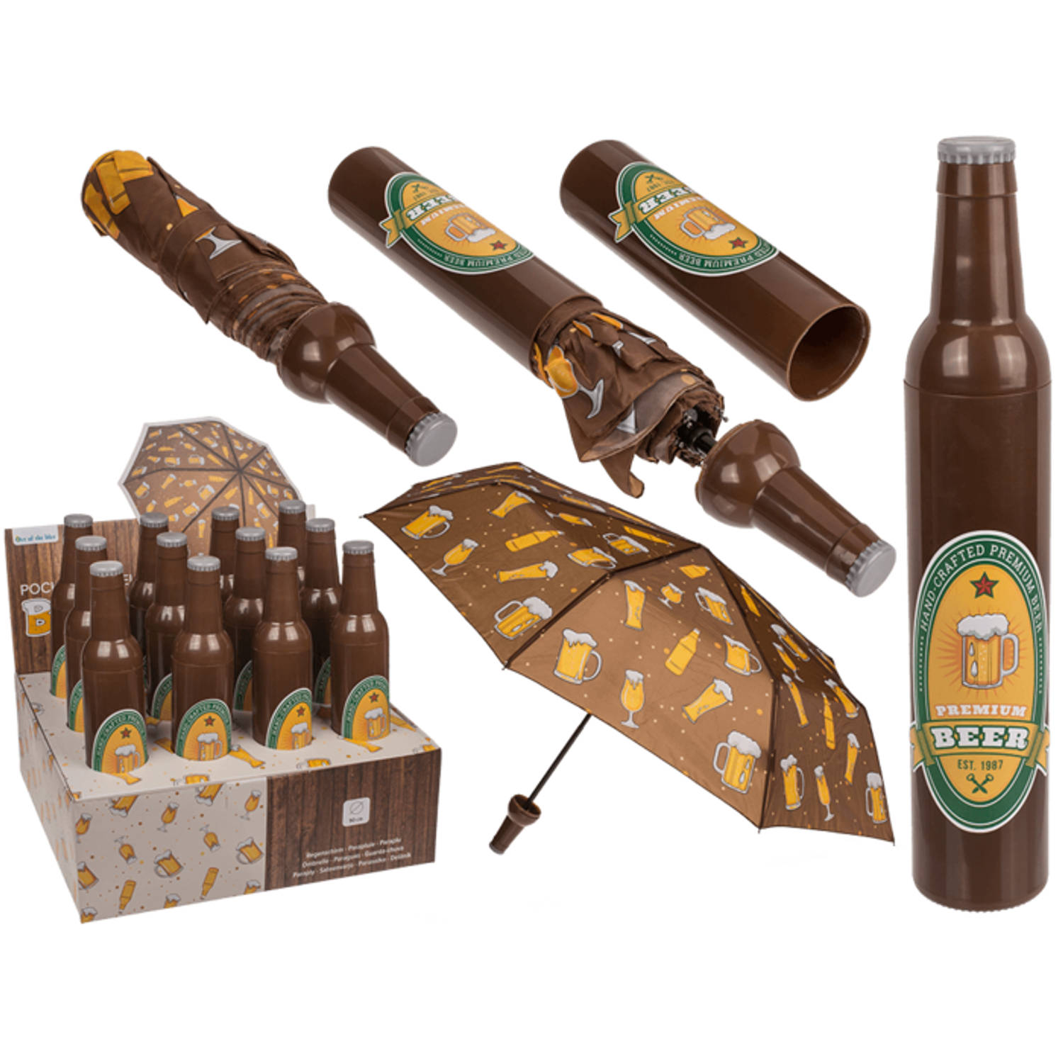 Gespierd Afrika Goed opgeleid Bier paraplu - De paraplu die elke bierliefhebber nodig heeft - Opvouwbaar  - Pocket Umbrella | Blokker