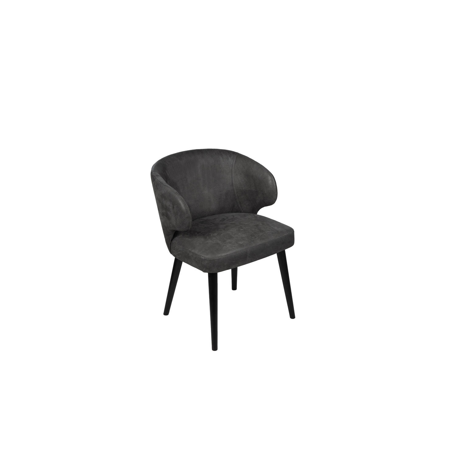 PTMD Fiori Anthracite terra leather dining chair