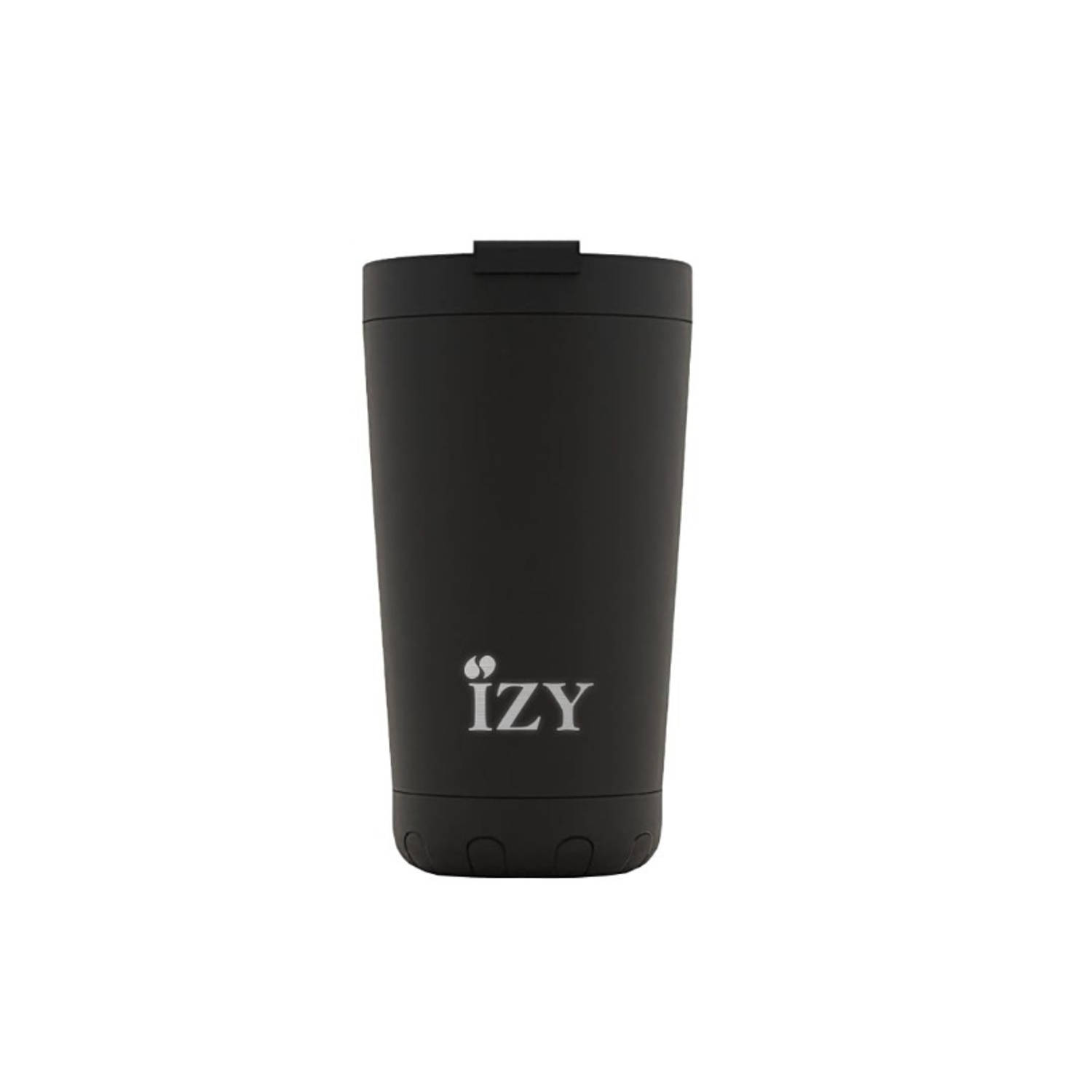 IZY x Zwart Thermosbeker - Koffiebeker to go - 350 ml - Drinkbeker RVS - Travel Mug - Reisbeker