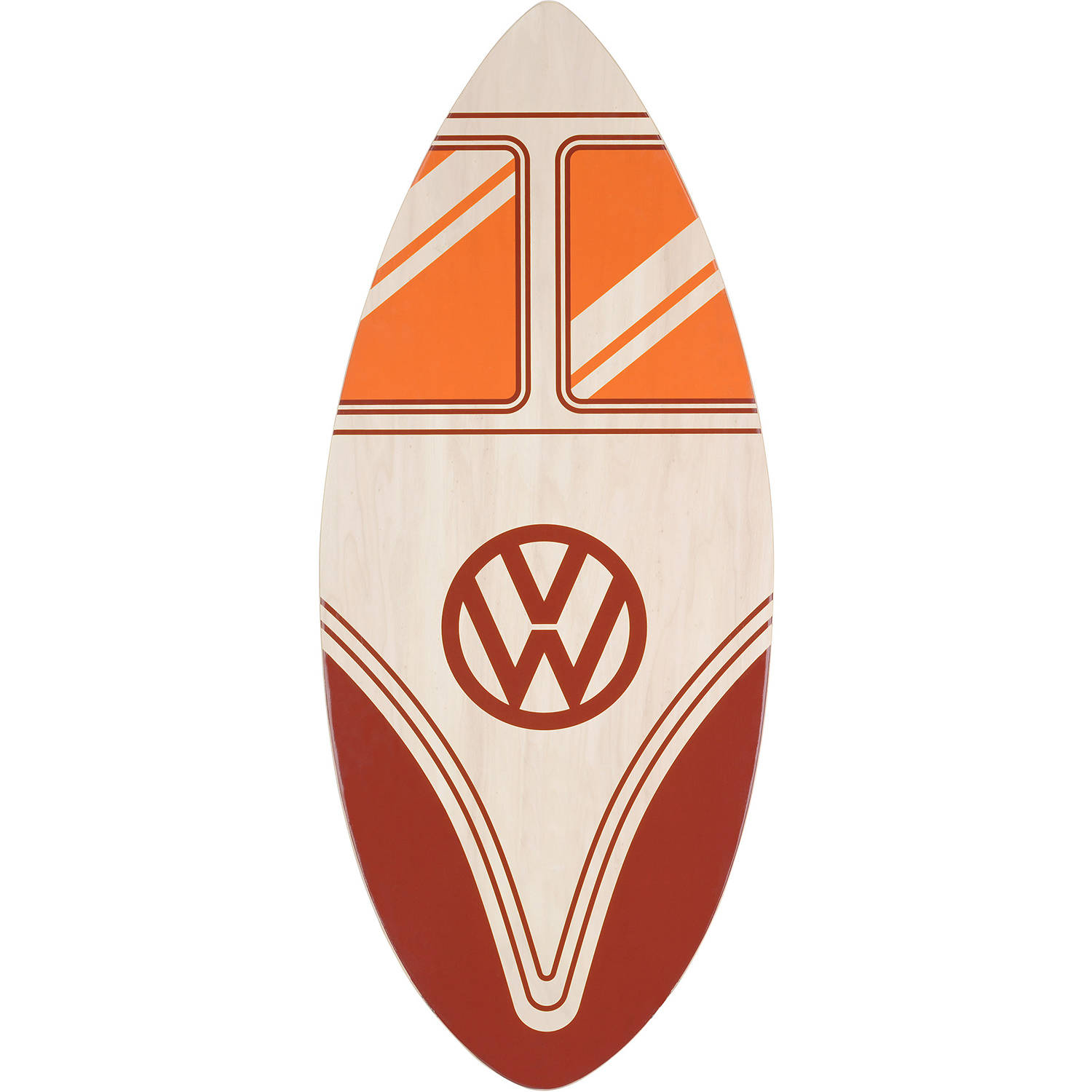 VW T1 Bus Skimboard (104 cm) - rood/hout