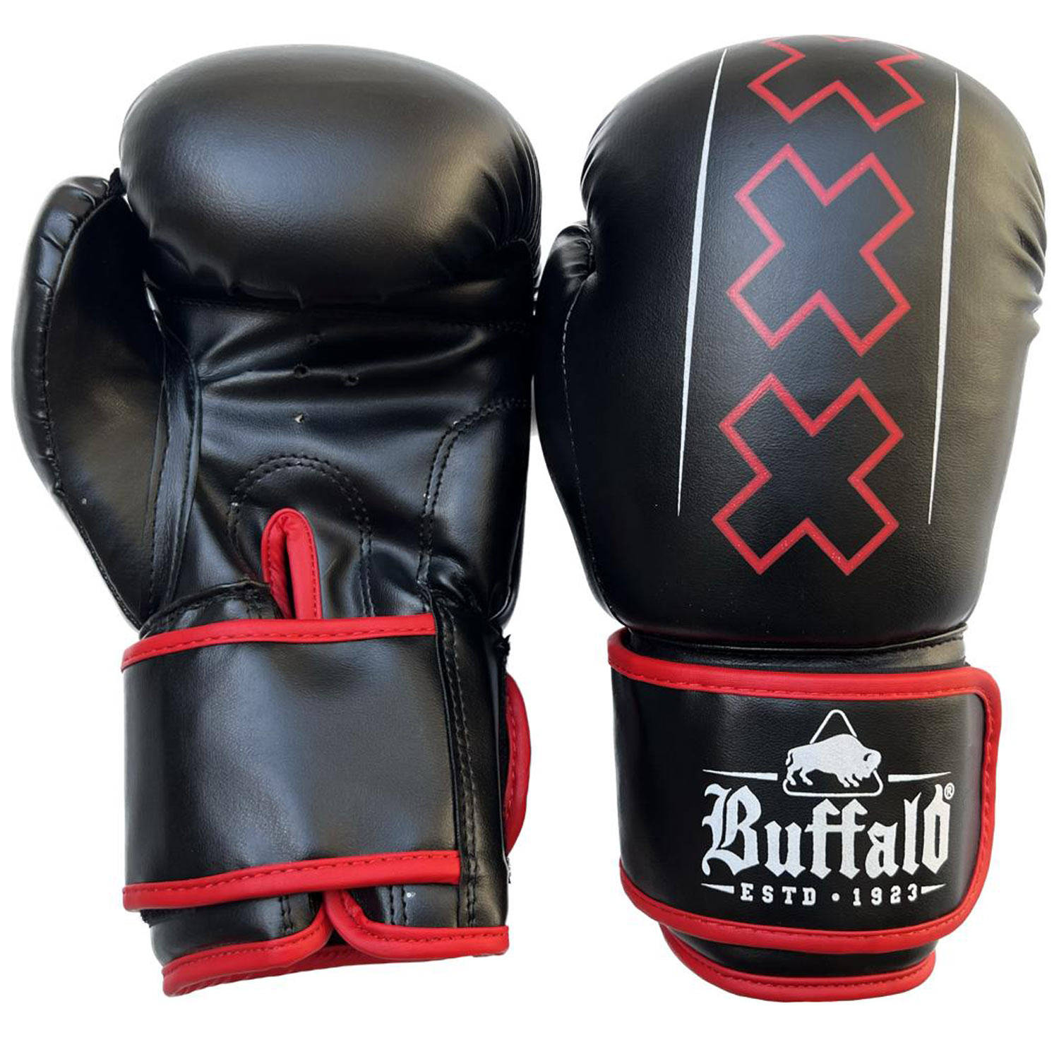 Buffalo Winner bokshandschoenen zwart met rood 12oz