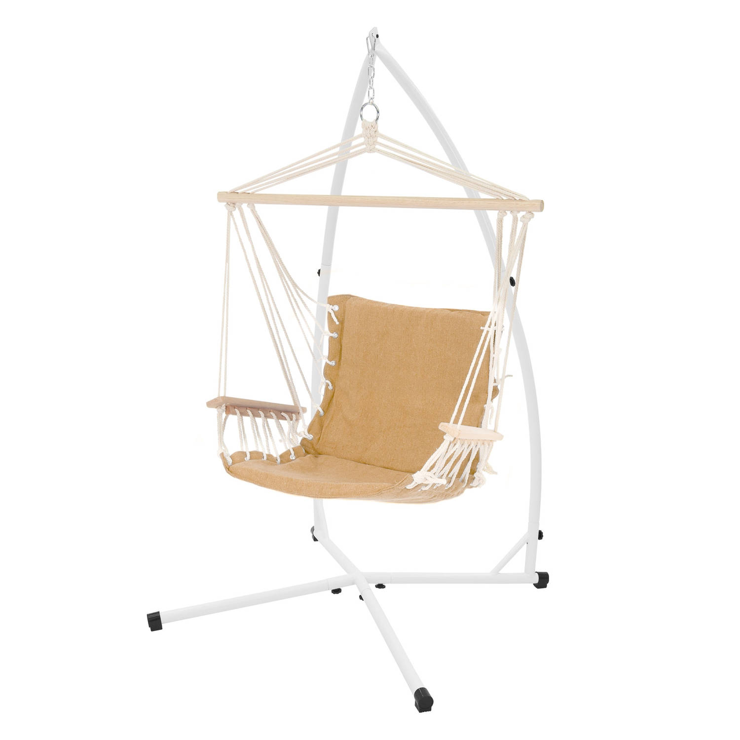 Hangstoel met zitkussen 45x100x46 cm Terra Cotta in katoen en hout tot 120 kg