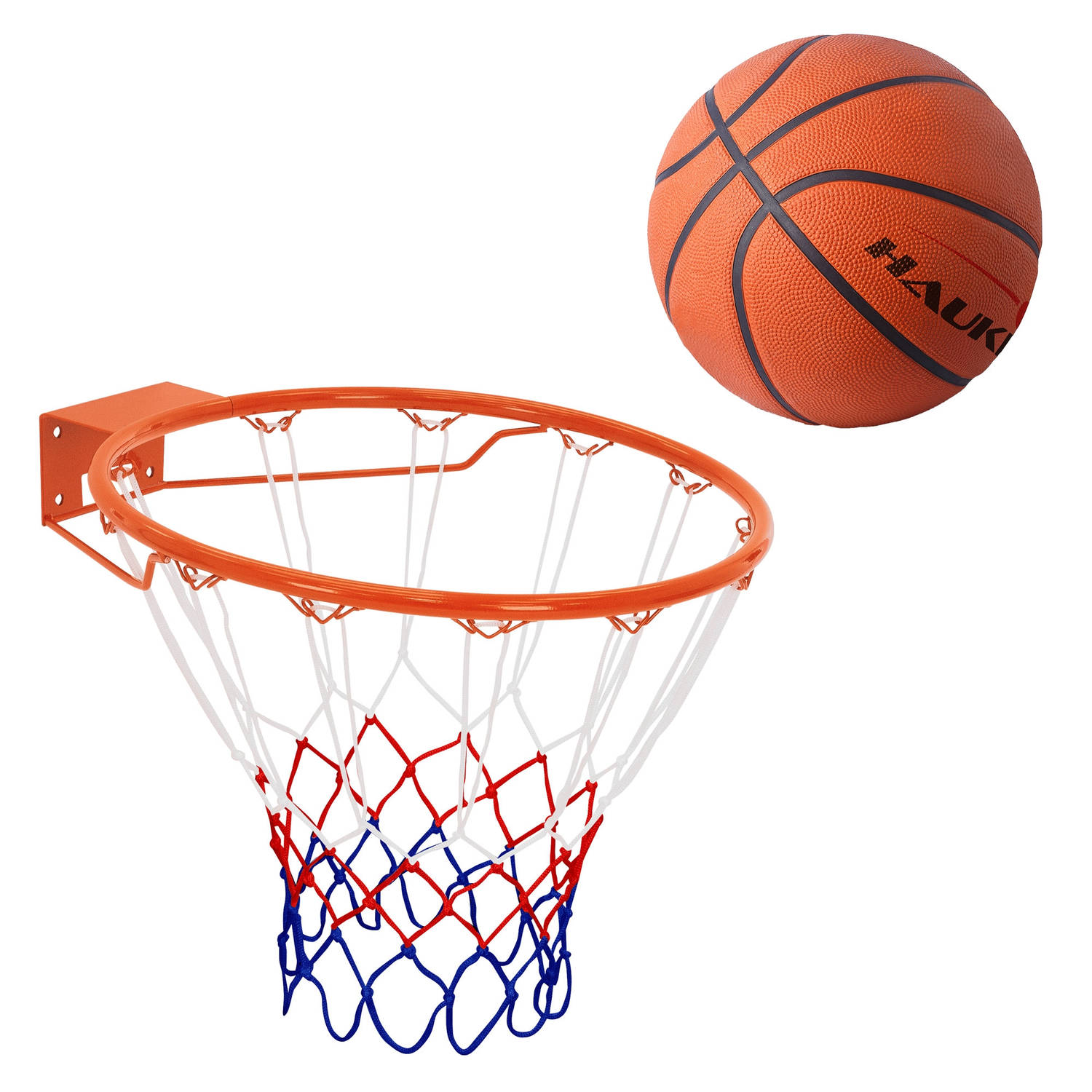 Basketbal hoepelset 60x40 cm staal incl. net en pomp Hauki